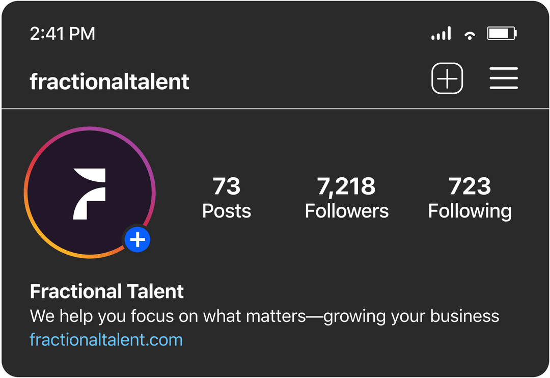 Fractional Talent Instagram profile picture in two colour variations