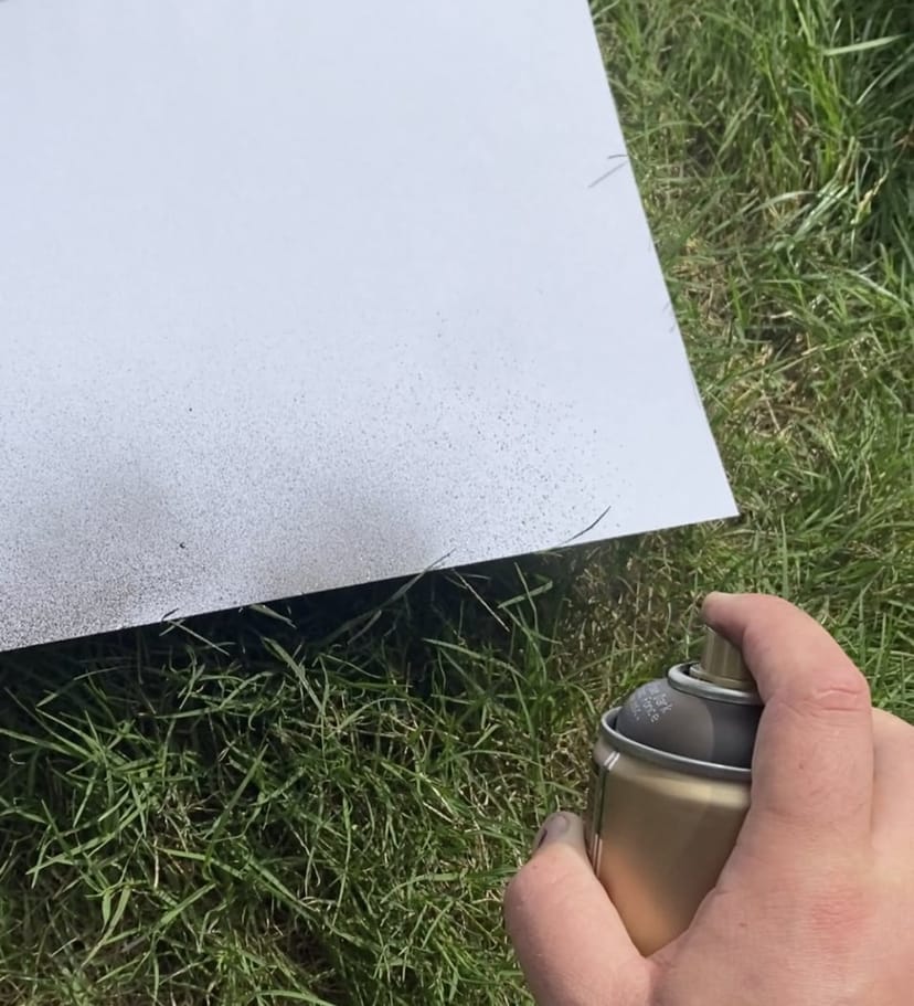 Texture created by varying aerosol pressure then working with fire and hammer